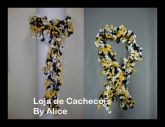 Pompom em crochê amarelo e preto